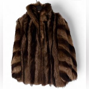 authentic raccoon fur coat size small